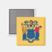 Magnet with Flag of New Jersey State (Vorderseite/Rückseite)