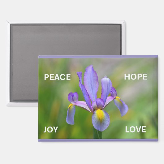 Magnet with Iris Flower and Advent themes (Vorderseite/Rückseite)