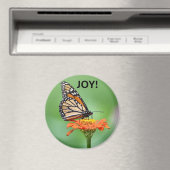 Magnet with Monarch butterfly, flower, and JOY! (In Situ (Geschirrspüler))