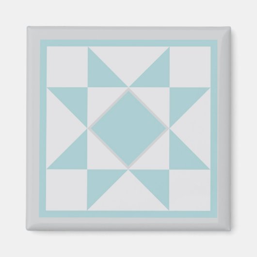 Magnet - Zahn-Sternenquilt-Block (lt. blau/grau) (Vorne)