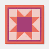 Magnet - Zahn-Sternenquiltplatz (orange/rosa) (Vorne)