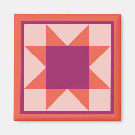 Magnet - Zahn-Sternenquiltplatz (orange/rosa)