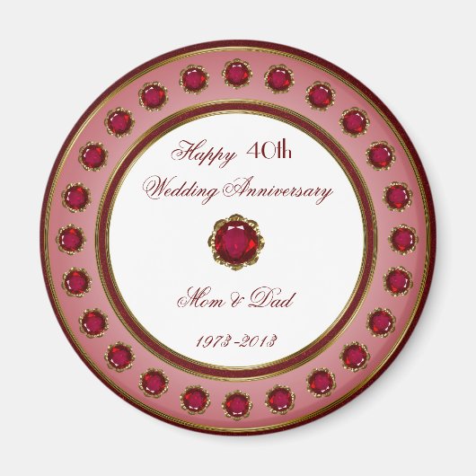 Magnet zum 40. Hochzeitstag (Vorne)