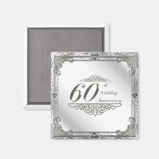 Magnet zum 60. Hochzeitstag (Vorderseite/Rückseite)