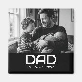 Magnet zum Vatertag mit Foto "Dad Established" (Vorne)