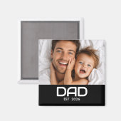 Magnet zum Vatertag mit Foto 'Dad Established' (Vorderseite/Rückseite)