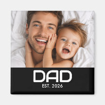 Magnet zum Vatertag mit Foto 'Dad Established'