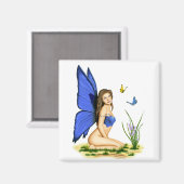 Magnete "Blue Butterfly Fairy" Magnet (Vorderseite/Rückseite)