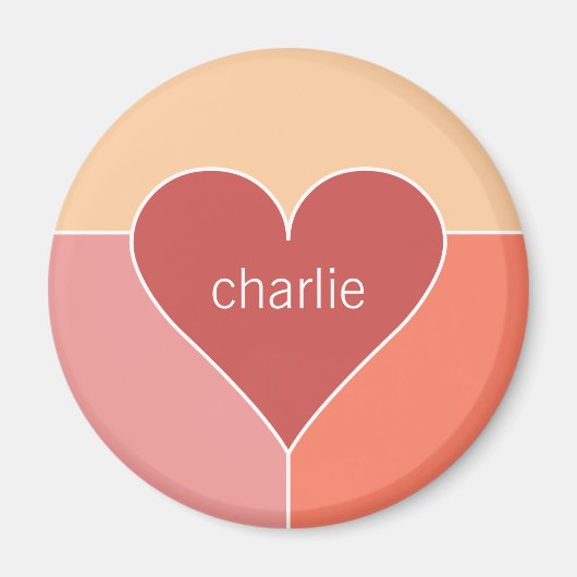 Magnete für Herz-Pattern-individuelle Name Magnet (Vorne)