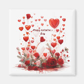 Magnete glücklich Valentinstag Magnet (Vorne)