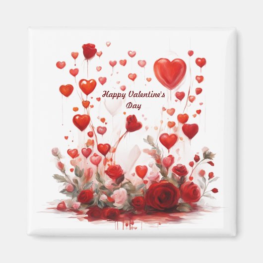 Magnete glücklich Valentinstag Magnet (Vorne)