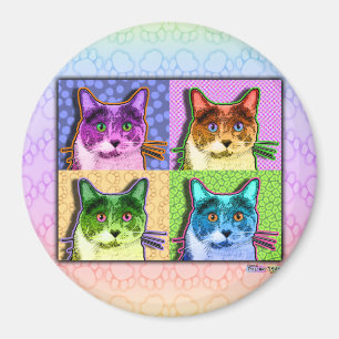 Magnete - Pop Art Cat Magnet