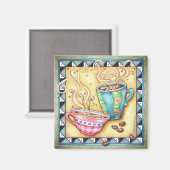 MAGNETEN - COOLE BOHNEN! KAFFEE-KUNST MAGNET (Vorderseite/Rückseite)