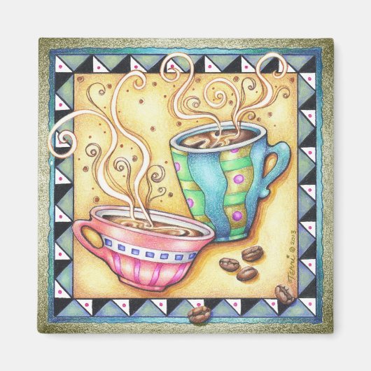 MAGNETEN - COOLE BOHNEN! KAFFEE-KUNST MAGNET (Vorne)