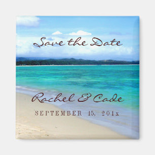 Magneten des Strand-Themas Save the Date Magnet