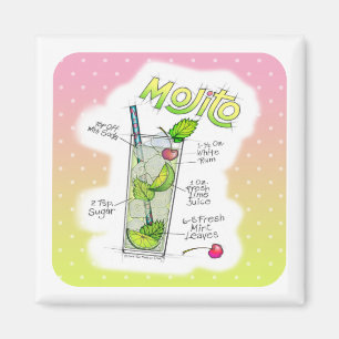 MAGNETEN - MOJITO REZEPT-COCKTAIL-KUNST MAGNET