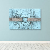 Magnetfeld Illustriert mit Eisenspäne Leinwanddruck (Insitu (Holzboden))