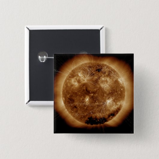 Magnetfeldlinien auf der Sonne 2 Button (Vorne & Hinten)