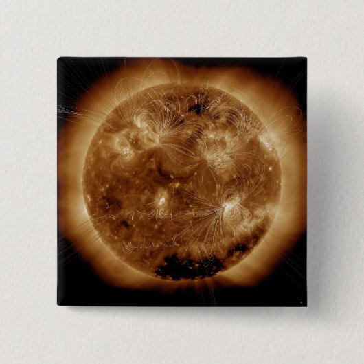 Magnetfeldlinien auf der Sonne 2 Button (Vorderseite)