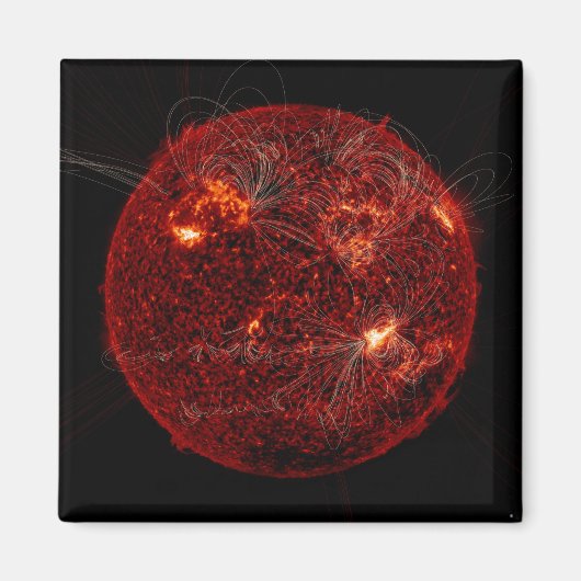 Magnetfeldlinien auf der Sonne 3 Magnet (Vorne)