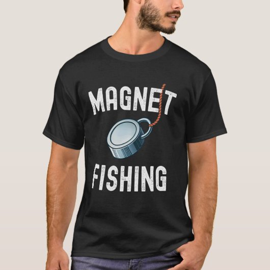 Magnetfischen Vintage-Hobby T-Shirt (Vorderseite)