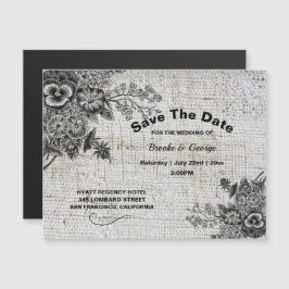 Magnetgraue/schwarze künstlerische Blume Save the Magnetkarte