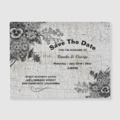 Magnetgraue/schwarze künstlerische Blume Save the  Magnetkarte (Vorderseite)