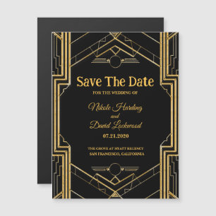 MAGNETIC Art Deco Gatsby Wedding Magnetkarte