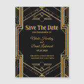 MAGNETIC Art Deco Gatsby Wedding Magnetkarte (Vorderseite)