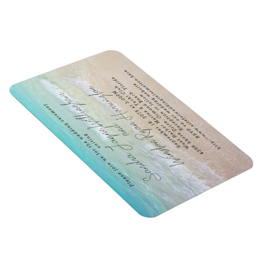 Magnetic Beach Background Wedding Einladung Magnet (Rechte Seite)