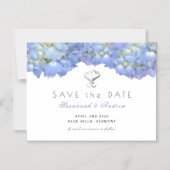 Magnetic Blue Moon Hydrangea Save the Date Karte (Vorderseite)