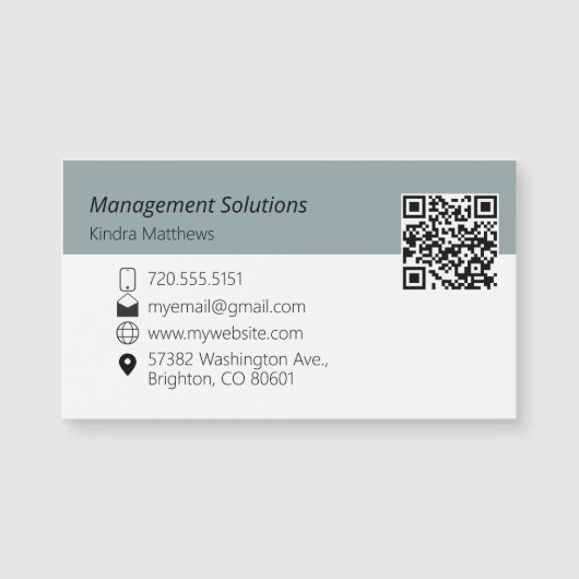 Magnetic Business Card QR Code Magnetkarte (Vorderseite)