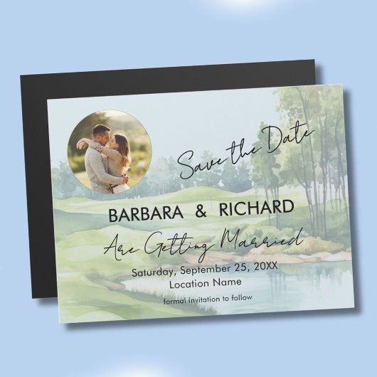MAGNETIC CARD Golf Theme Wedding Save the Date Magnetkarte