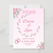 Magnetic Card Hochzeit speichern Sie das Datum Ein Magneteinladung (Vorderseite)