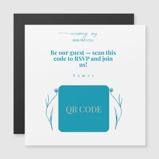 Magnetic Card| QR Code Wedding Magnet Invite (Vorne/Hinten)