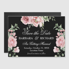 *Magnetic Elegant Floral Wedding Save the Date Magnetkarte