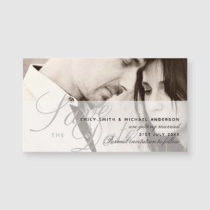 Magnetic FOTO Wedding Save the Date OVERLAY TEXT Magnetkarte