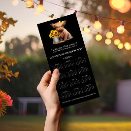Magnetic Highland Cow Business Calendar 2025 Magnetkarte