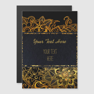 Magnetic Invitation Floral Doodle Gold G523 Magneteinladung