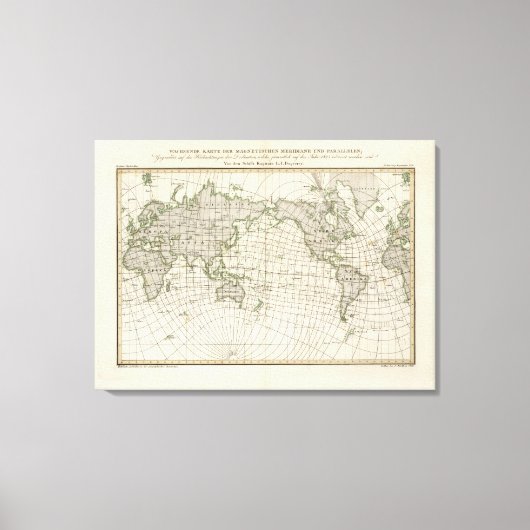 Magnetic Map of the World Leinwanddruck (Vorderseite)