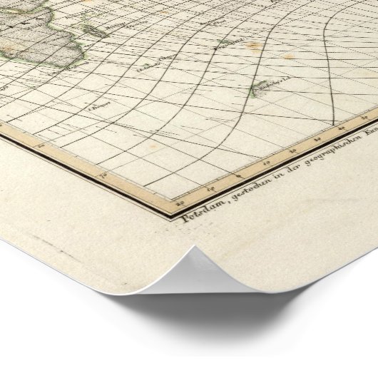 Magnetic Map of the World Poster (Ecke)