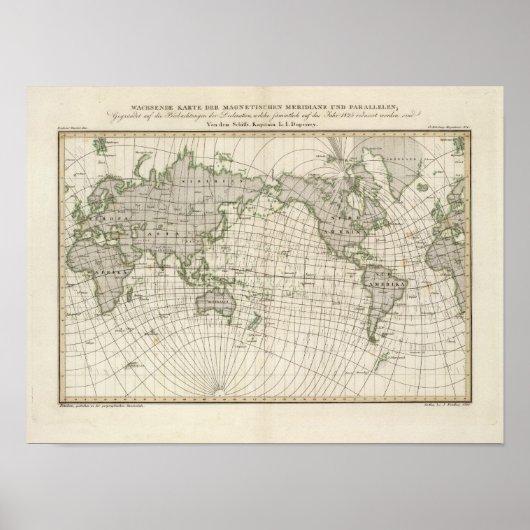 Magnetic Map of the World Poster (Vorne)