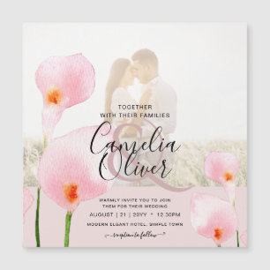 MAGNETIC Pink Calla Lily FOTO Hochzeit Einladung