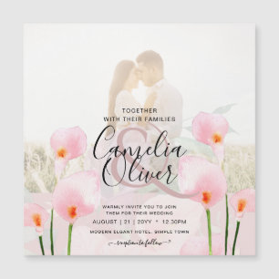 MAGNETIC Pink Calla Lily FOTO Hochzeit Einladung