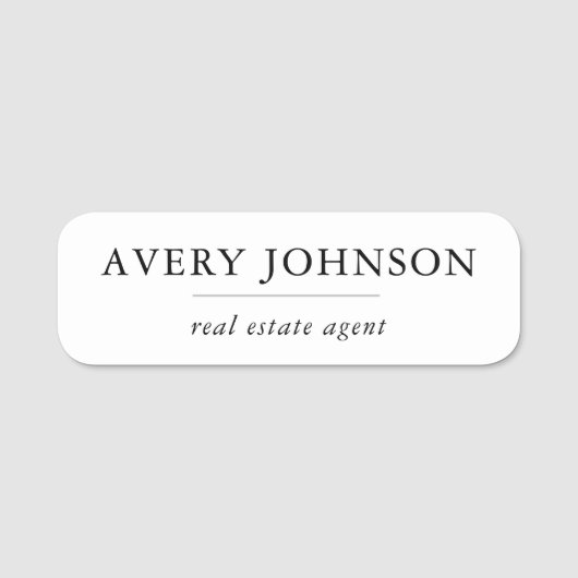 Magnetic Real Anwesen Agent Kein Logomitarbeiter Namensschild (Vorderseite)
