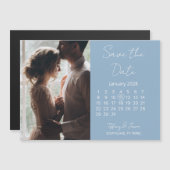 Magnetic Save the Date 31 Days Calendar Light Blue Magneteinladung (Vorne/Hinten)