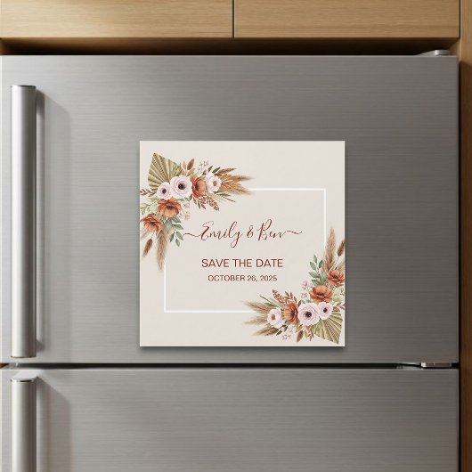 Magnetic Save the Date Card – Rustic Boho Style Magnetkarte