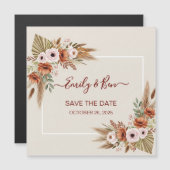 Magnetic Save the Date Card – Rustic Boho Style Magnetkarte (Vorne/Hinten)