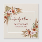 Magnetic Save the Date Card – Rustic Boho Style Magnetkarte (Vorderseite)