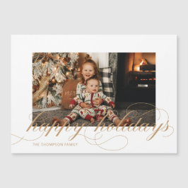 Magnetic Script Happy Holidays Elegante Fotokarte Magnetkarte